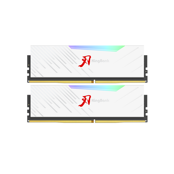 KingBank memory Ram DDR5 6000MHZ 32GB(16GB*2) UDIMM (WHITE BLADE HEATSINK A-die Hynix CL28)